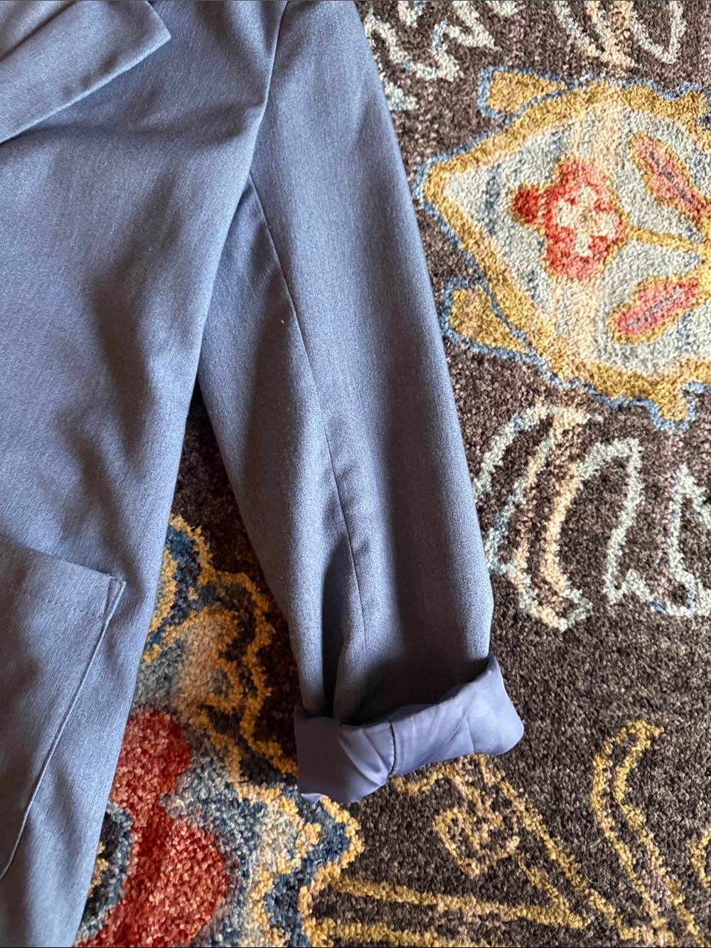 H&M Powder Blue Single-Button Blazer Jacket - Picture 4 of 7